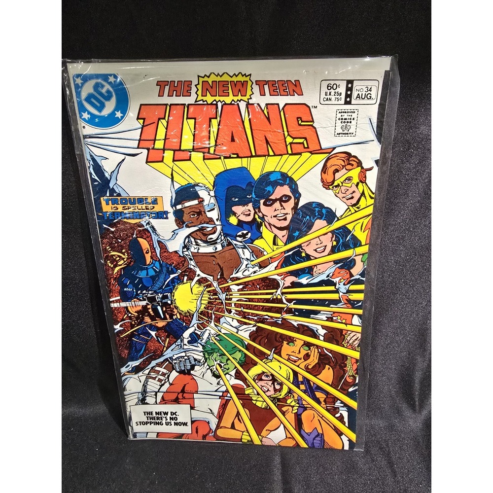 The New Teen Titans #34 George Perez Art Cover Deathstroke DC Comics 1983